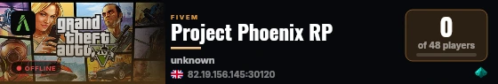 Project Phoenix RP live status badge