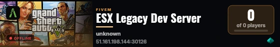 ESX Legacy Dev Server live status badge