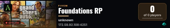 Foundations RP live status badge