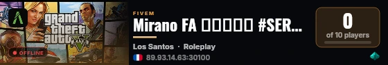 Mirano FA ▬▬▬↭🡺 #SERVEUR↭FUN 🡸↭▬▬▬ 💜 live status badge