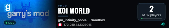 KOI WORLD live status badge