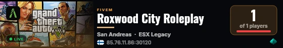 Roxwood City Roleplay live status badge