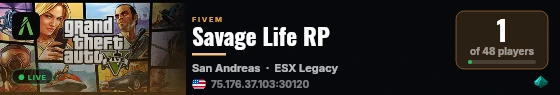 Savage Life RP live status badge