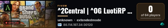 ^2Central | ^OG LuotiRP | ^2Suomi live status badge