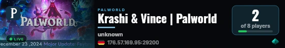 Krashi & Vince | Palworld live status badge