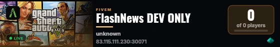 FlashNews DEV ONLY live status badge