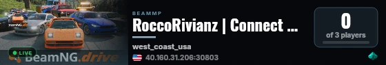 RoccoRivianz | Connect Hosting live status badge