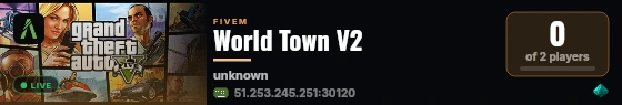World Town V2 live status badge