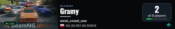 Gramy live status badge