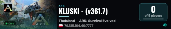KLUSKI - (v361.7) live status badge