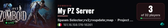 My PZ Server live status badge