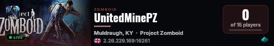 UnitedMinePZ live status badge