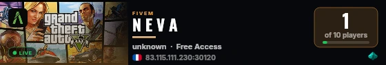 N E V A live status badge