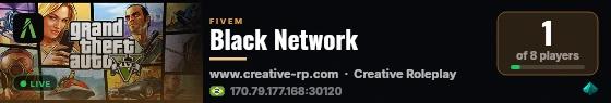 Black Network live status badge