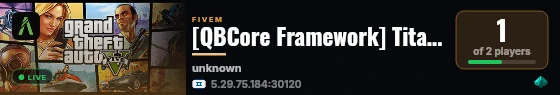 [QBCore Framework] TitanumRolePlay live status badge