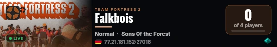 Falkbois live status badge