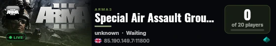 Special Air Assault Group - MilSim live status badge