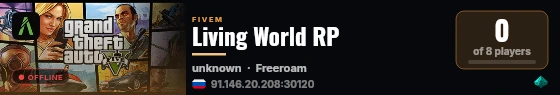 Living World RP live status badge