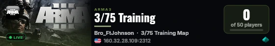 3/75 Training live status badge