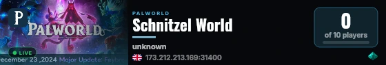 Schnitzel World live status badge