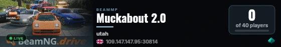 Muckabout 2.0 live status badge