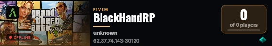 BlackHandRP live status badge
