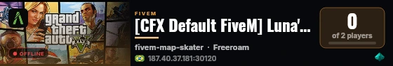 [CFX Default FiveM] Luna's server live status badge
