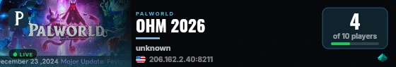 OHM 2026 live status badge
