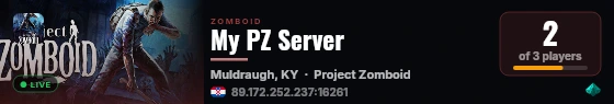 My PZ Server live status badge