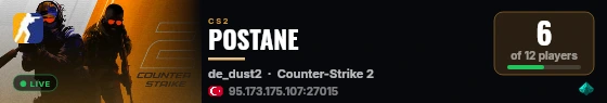 POSTANE live status badge