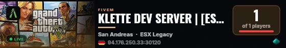 KLETTE DEV SERVER | [ESX Legacy] live status badge