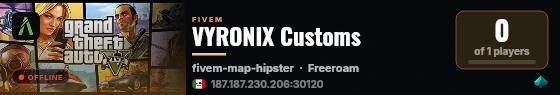 VYRONIX Customs live status badge