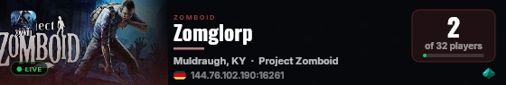 Zomglorp live status badge