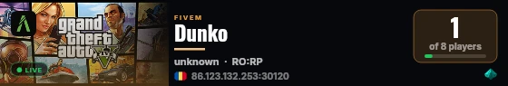 Dunko live status badge