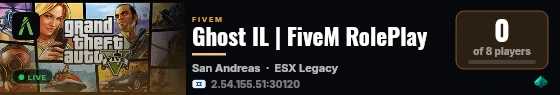 Ghost IL | FiveM RolePlay  live status badge