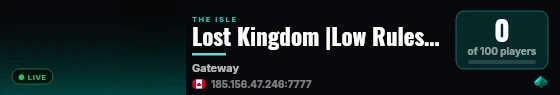 Lost Kingdom |low rules|High Ai|storage|Skins live status badge