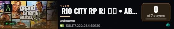  RIO CITY RP RJ 🇧🇷 • ABERTO HOJE • VIP INICIAL GRÁTIS live status badge