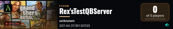 Rex'sTestQBServer live status badge
