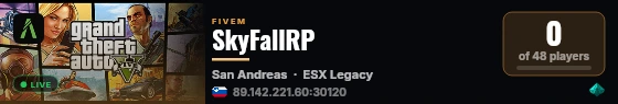 SkyFallRP live status badge