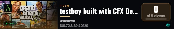 testboy built with CFX Default FiveM! live status badge
