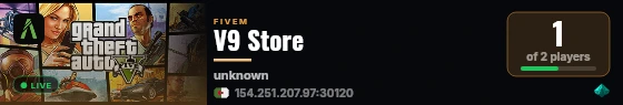 V9 Store live status badge