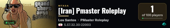 [Iran] Pmaster Roleplay live status badge