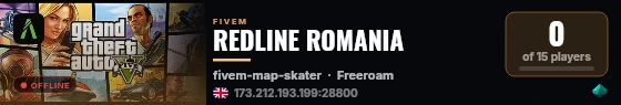 REDLINE ROMANIA live status badge