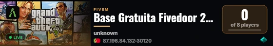 Base Gratuita Fivedoor 2026  live status badge