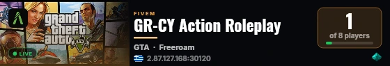 GR-CY Action Roleplay live status badge