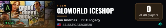 GLOWORLD ICESHOP live status badge
