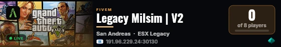 Legacy Milsim | V2 live status badge