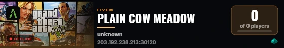 PLAIN COW MEADOW live status badge
