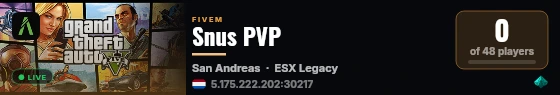 Snus PVP live status badge