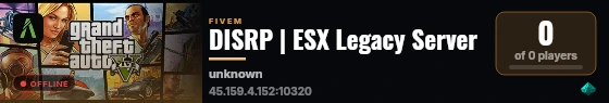 DISRP | ESX Legacy Server live status badge